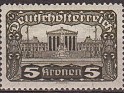 Austria - 1919 - Arquitectura - 5 Kronen - Multicolor - Austria, Architecture - Scott 223 - Building of Parliament - 0